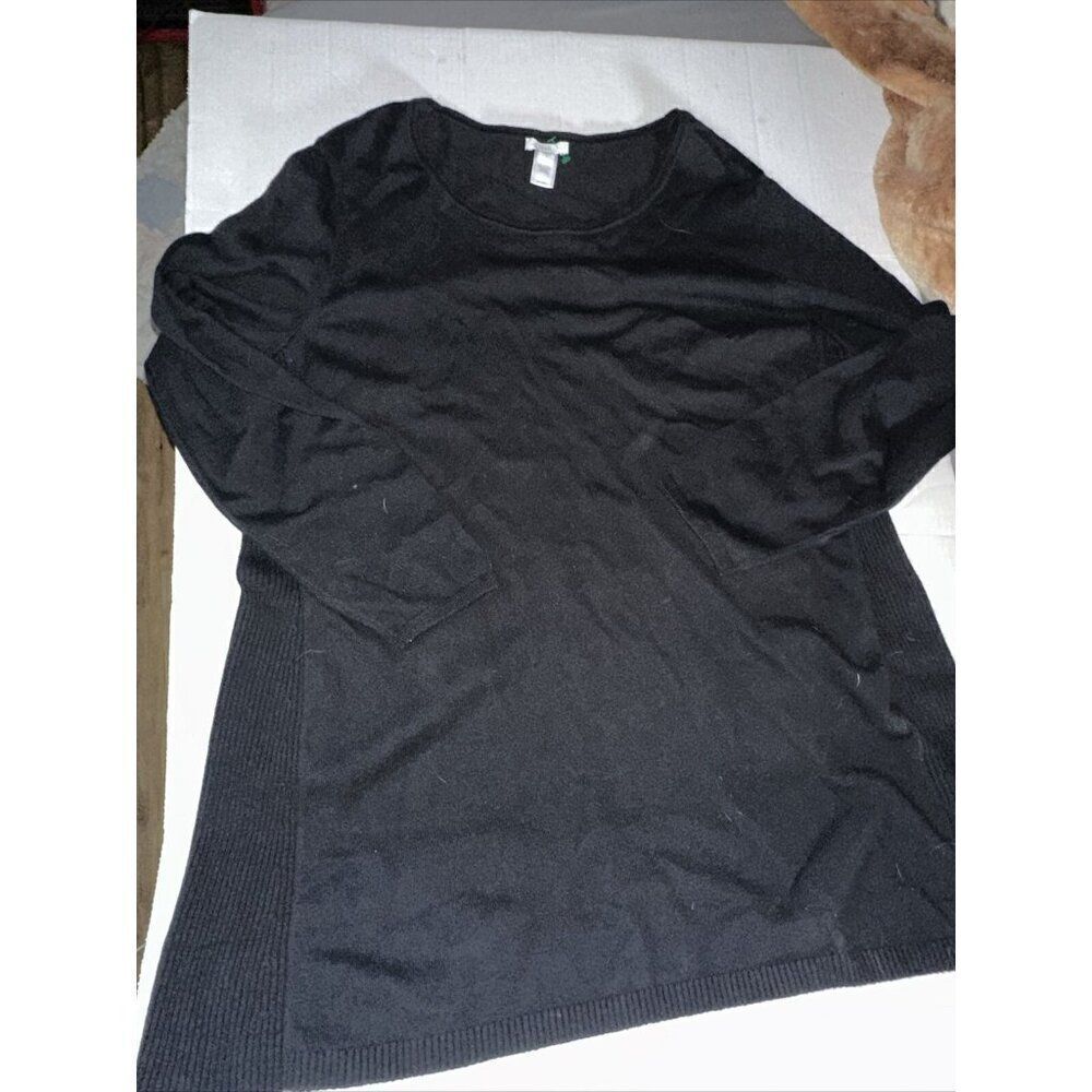 J Jill Long Sleeve Sweater Black XL Round Neck